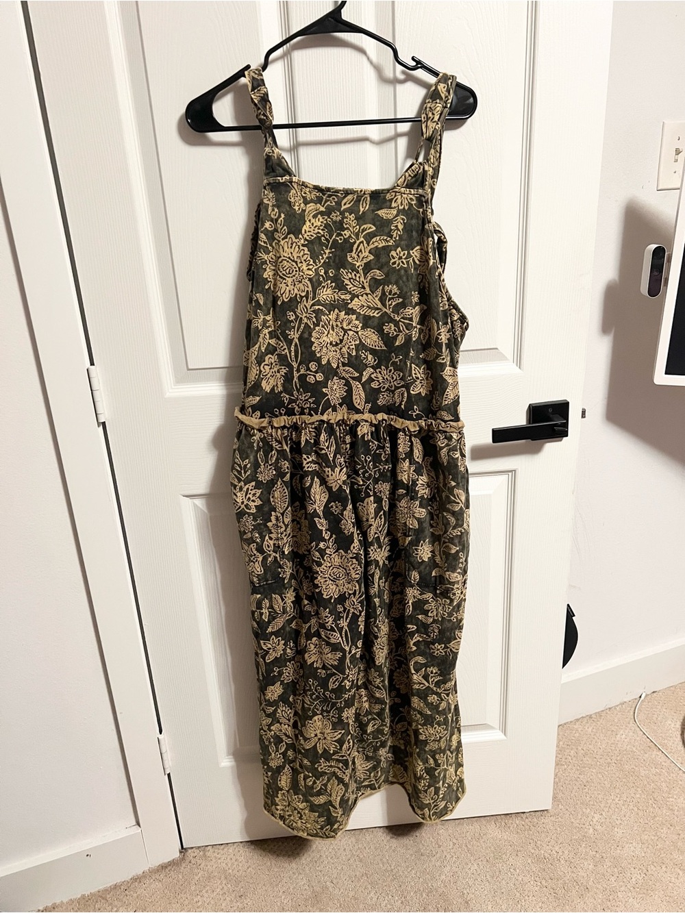 Free People intimately boho Cotton Floral Jumpsuit overalls oversized Pockets